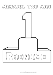 Desen liber de colorat Sport Competiții și premii Podium Locul întâi - câștigător