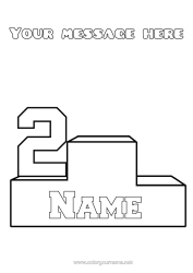 Colouring to customise Sport Competitions And Awards Podium Second Place
