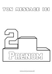 Coloriage gratuit Sport Compétitions et récompenses Podium Deuxième place