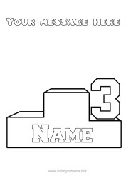 Colouring to customise Sport Competitions And Awards Podium Third Place