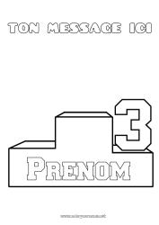 Coloriage gratuit Sport Compétitions et récompenses Podium Troisième place