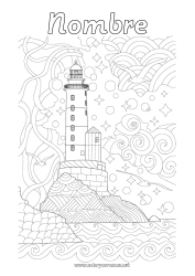 Colorear gratis Zentangle Faro Isla