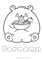 Gratis färgläggning Monster Björn Manga Skogens djur Ramen
