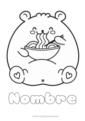 Dibujo libre Monstruo Llevar Manga Animales del bosque Ramen