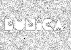 Pagină de colorat pentru copii Flori Nume decorat Fundal decorativ
