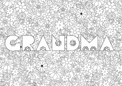 Free coloring Flowers Decorated name Decorative background