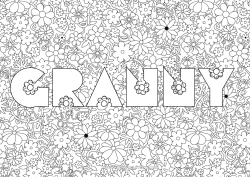 Child coloring page Flowers Decorated name Decorative background