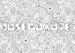 Pagina da colorare per bambini Fiori Nome decorato Sfondo decorativo