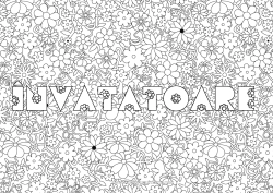 Pagină de colorat pentru copii Flori Nume decorat Fundal decorativ