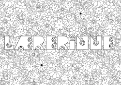 Fargeleggingssiden for barn Blomster Dekorert navn Dekorativ bakgrunn