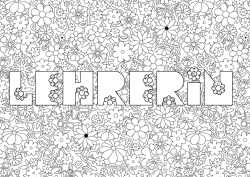 Kostenlose Malvorlage Blumen Dekorierter Name Dekorativer Hintergrund