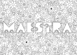 Niño página para colorear Flores Nombre decorado Fondo decorativo