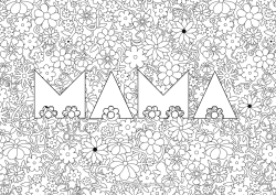 Kleurplaat voor kinderen Bloemen Gedecoreerde naam Decoratieve achtergrond