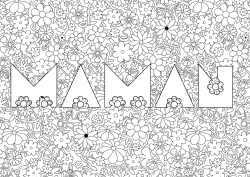 Coloriage enfant Fleurs Nom décoré Fond décoratif