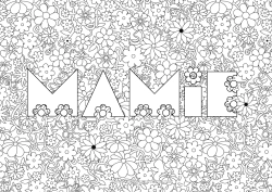 Coloriage enfant Fleurs Nom décoré Fond décoratif