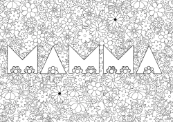 Fargeleggingssiden for barn Blomster Dekorert navn Dekorativ bakgrunn