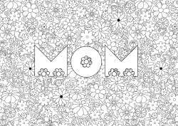 Child coloring page Flowers Decorated name Decorative background