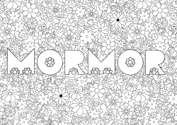 Färgläggningssida för barn Blommor Utsmyckat namn Dekorativ bakgrund