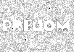 Coloriage gratuit Fleurs Nom décoré Fond décoratif