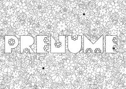 Pagină de colorat gratuită Flori Nume decorat Fundal decorativ