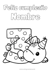 Dibujo libre Cumpleaños Dinosaurios Número Mensaje de feliz cumpleaños (inglés) Gran número de edad Tres