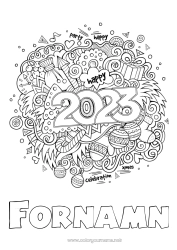 Gratis färgläggning 2023 Gott nytt år
