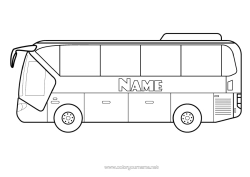 Colouring to customise Vehicles Bus, Car Land Public Transport