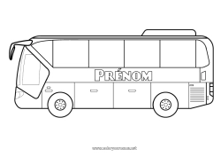 Coloriage à personnaliser Véhicules Bus, car Transport en commun terrestres