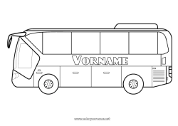 Kostenlose Malvorlage Fahrzeuge Bus, Auto Öffentlicher Nahverkehr