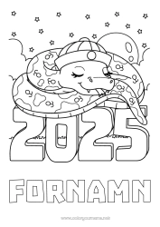 Gratis färgläggning Gott nytt år Kinesiskt nyår Orm Reptiler 2025