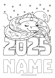Free drawing Happy new year Chinese New Year Snake Reptiles 2025