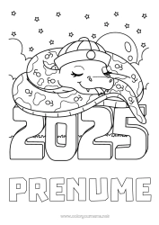 Pagină de colorat personalizată La mulți ani! Anul Nou Chinezesc Șarpe Reptile 2025