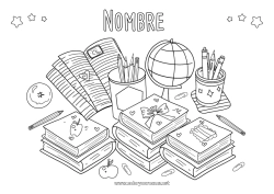 Dibujo libre Frutas Libro Manzana Lectura Lápiz Regreso a clases Útiles escolares