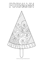 Gratis teckning Frukter Gottigheter, sötsaker Glass Zentangle Vattenmelon