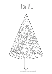 Kolorowanka za darmo Owoce Słodkości, łakocie Lód Zentangle Arbuz