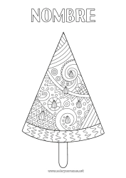 Colorear gratis Frutas Golosinas Helado Zentangle Sandía