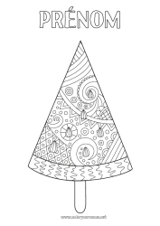 Dessin gratuit Fruits Gourmandises, sucreries Glace Zentangle Pastèque