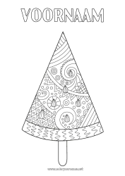 Gratis tekening Fruit Lekkernijen, zoetigheden IJs Zentangle Watermeloen