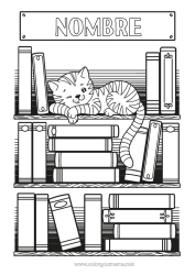 Colorear gratis Cat Dibujos complejos para colorear Libro Perros y gatos Lectura Regreso a clases