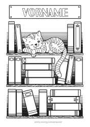 Kostenlose Zeichnung Katze Komplexe Ausmalbilder Buch Hunde und Katzen Lesen Schulbeginn