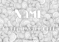 Free coloring Decorated name Sea Shell Marine or aquatic animals Decorative background