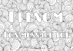 Coloriage gratuit Nom décoré Coquillages Animaux marins ou aquatique Fond décoratif