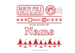 Free colouring Father Christmas Letters from Mischievous Elves