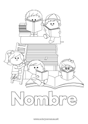 Colorear gratis Niño Libro Lectura