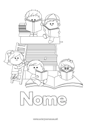 Colorazione gratuita Bambino Libro Lettura