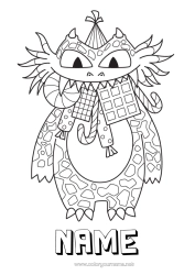 Colouring to customise Sweets Monster Chocolate Hat Treats, Sweets Pacifier