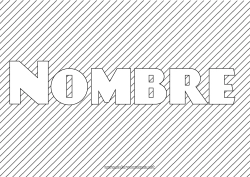 Colorear gratis Nombre decorado Formas geométricas Fondo decorativo Rayas