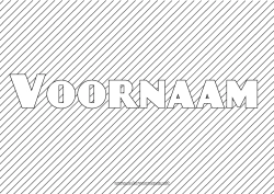 Gratis kleurplaat Gedecoreerde naam Geometrische vormen Decoratieve achtergrond Strepen