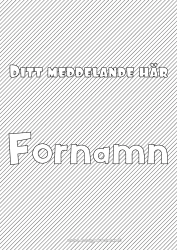 Gratis färgläggning Utsmyckat namn Geometriska former Dekorativ bakgrund Ränder
