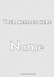 Free drawing Decorated name Geometric shapes Decorative background Stripes